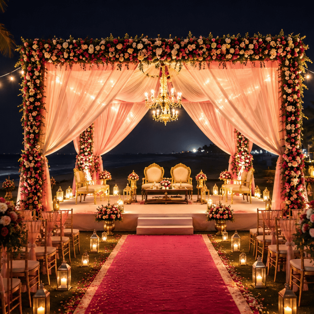 Pre-wedding decor at a TTC courtyard